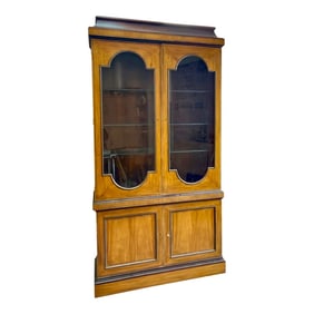 20th-C. Neo-Classical Style Satinwood Cabinet / Bookcase by Baker Furniture