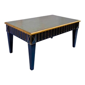 1960s Mid-Century Italian Neo-Classical Style Painted Coffee Table and Faux Marble Top