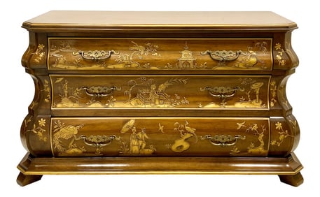 White Furniture Dutch Rococo Style Chinoiserie Walnut Chest