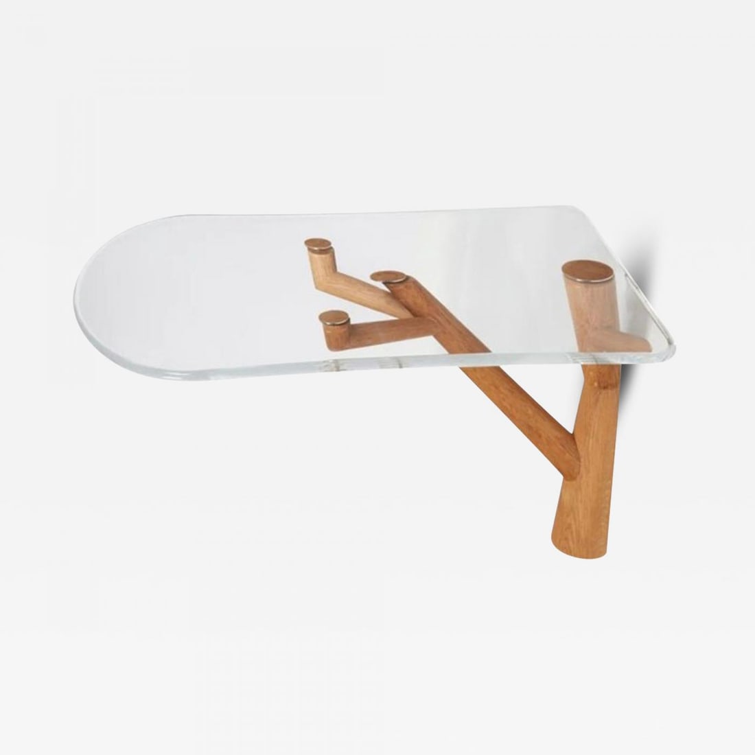 Mattia Bonetti, Contemporary, Rare Console, Oak, Plexiglass, France, c. 2008: Description: Mattia Bonetti, Contemporary, Rare 'Seche' Console, Oak, Plexiglass, France, c. 2008 Wall mounted console table or dining table having impressed burn mark by Mattia Bonnetti. A rare oppor