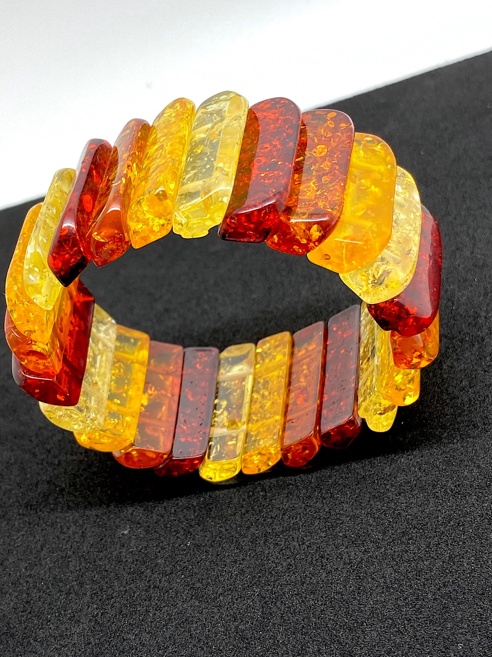Unique and Staggering Amber Bracelet made from Plate like Amber beads (1 of 8)