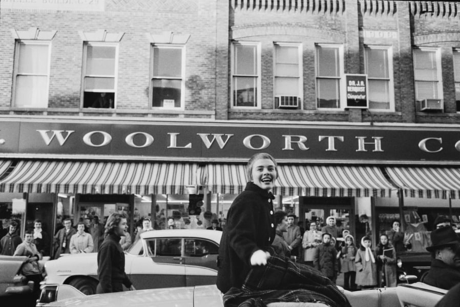 Seberg's Homecoming Parade ' By Ed Feingersh Oversized: Description ' Seberg's Homecoming Parade ' by Ed Feingersh American actress Jean Seberg (1938 - 1979) taking part in a parade celebrating her return to her home town of Marshalltown, Iowa, 26th March