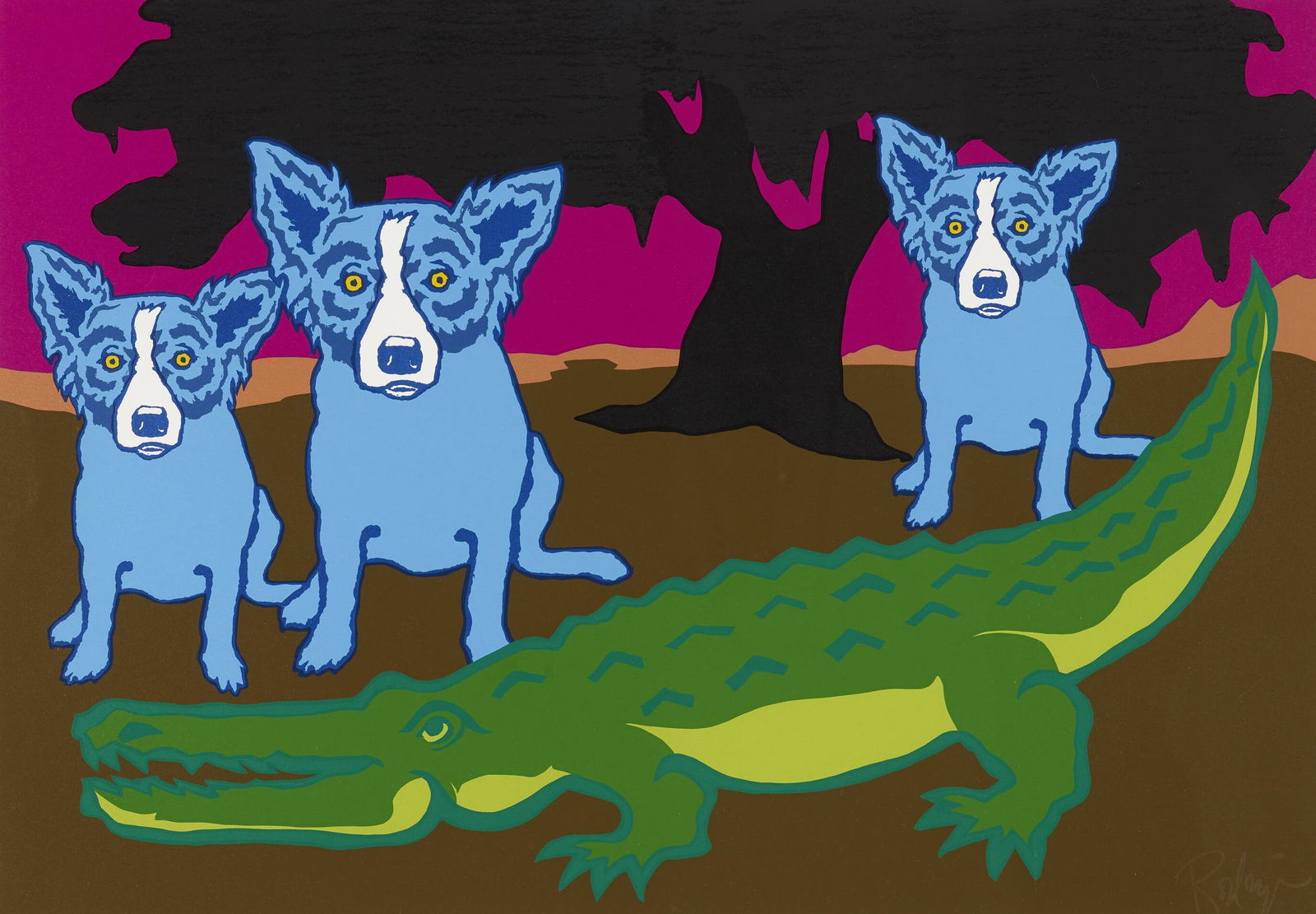 George Rodrigue Later Gator Print: George Rodrigue Later Gator Print measuring at 23x35.25 inches Reserve: $60.00 Shipping: Domestic: Flat-rate of $40.00 to anywhere within the contiguous U.S. International: Foreign shipping rates are