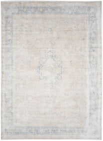 Antique Muted Floral 10X13 Distressed Vintage Oriental Rug