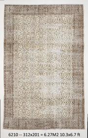 10'3'' x 6'7'' Handmade Vintage Wool Rug - 6210