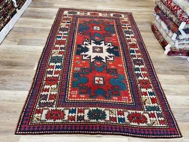 Antique Kazak Lesghi Caucasin Rug-2517