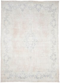 Antique Muted Floral 9'5X13 Distressed Vintage Oriental Rug