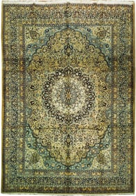 10.9 x 14.9 Beige Antique Signed Persian Mahal Rug 17414