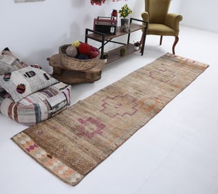 10'11'' x 2'7'' Vintage Wool Runner Rug - 6746