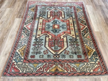 Vintage Caucasian Design Turkish Rug-4081