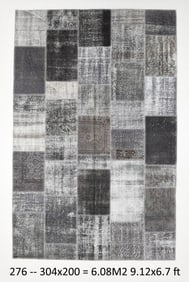 9'12'' x 6'6'' Handmade Vintage Wool Patchwork Rug - 276