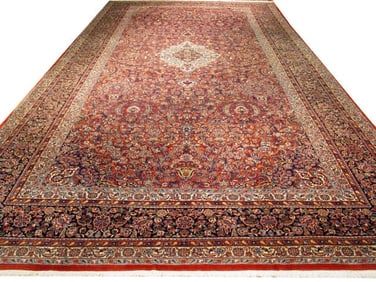 11 x 22 Antique Persian Kashan Qazvin 1970'S Wool Amazing Rug 265