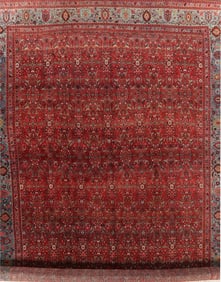 Vegetable Dye Antique Wool Bidjar Halvaei Persian Rug 15x25