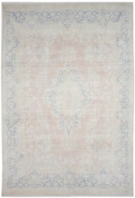 Antique Muted Floral 9X14 Distressed Vintage Oriental Rug