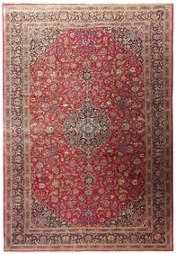 10.7 x 18 Authentic Fine Quality Persian Kashan Semi Antique Rug #PIX-8258