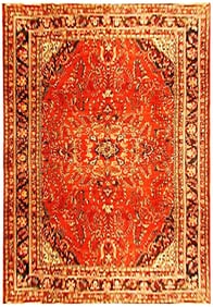 10.7 x 13.4 Red Vintage Persian Sarouk Rug 13272