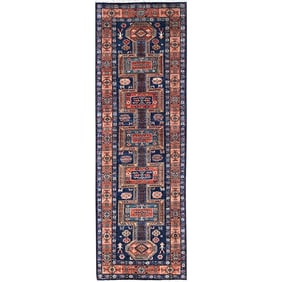Tangerine Orange GhazniÂ Wool With Antique Caucasian Design All Over
