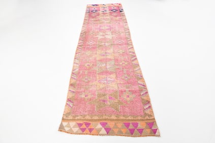 11'11'' x 3'1'' Vintage Wool Runner Rug - 18096
