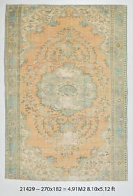 8'11'' x 5'11'' Handmade Vintage Wool Rug - 21429