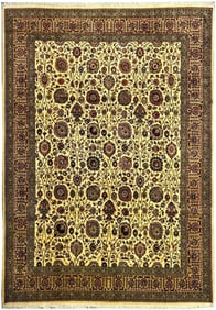10.7 x 14.6 Semi-Antique Persian Tabriz Rug IVORY 14871