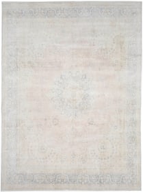 Antique Muted Floral 9'5X12'6 Distressed Vintage Oriental Rug