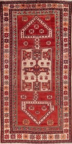 Antique Geometric Red Lori Persian Area Rug 5x10