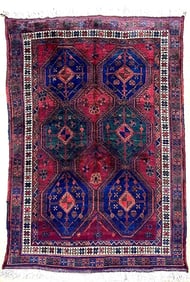 Hand Knotted Persian Afshar Maroon Wool Antique Oriental Tribal Area Rug 4'2" x 6'5"