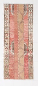5'3'' x 1'11'' Handmade Vintage Wool Patchwork Rug - 24183