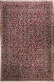 10.9 x 16.4 Maroon Persian Semi-Antique Rug 17165