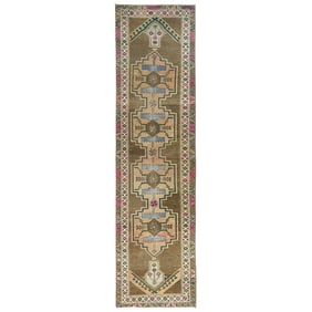 Hazelnut Brown Vintage Northwest Persian Hand Knotted Pure Wool Rug