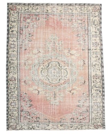 8'4'' x 6'4'' Handmade Vintage Wool Rug - 24649