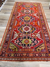 Colorful antique Karabagh Caucasian Rug-5156