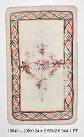 6'10'' x 4'0'' Vintage Felt Rug in Wool - 19840