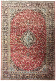 10.8 x 20.0 SIGNED Quality Persian Kashan Rug Semi- Antique PERFECT CARPET #PIX-20454