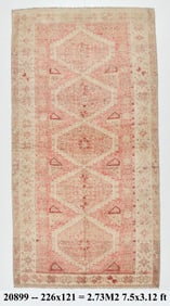7'5'' x 3'11'' Handmade Vintage Wool Rug - 20899