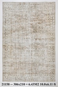 10'1'' x 6'10'' Handmade Vintage Wool Rug - 21158