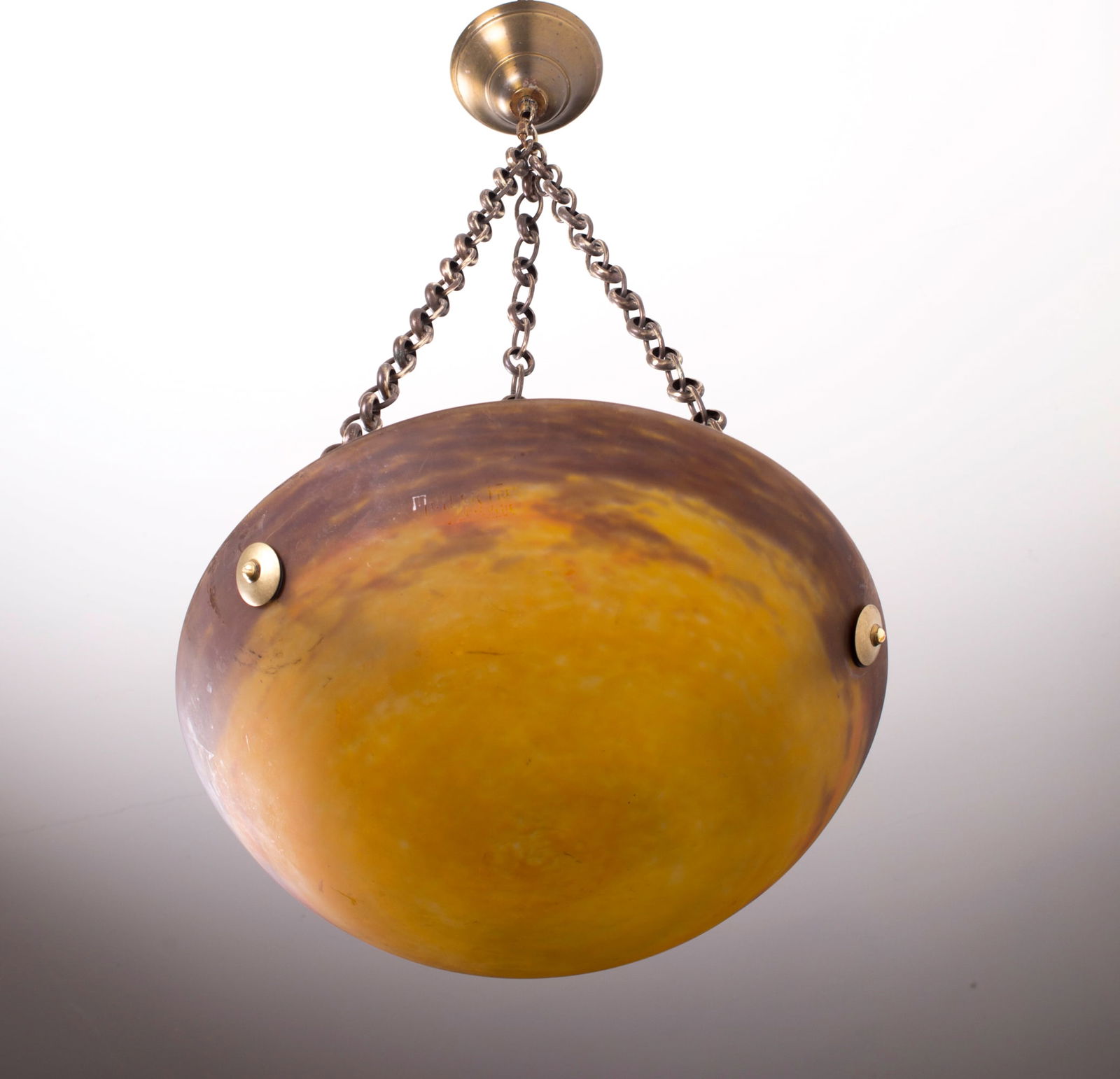 French Art-Deco marmoreal Chandelier Muller freres Nancy Croismare (1 of 6)