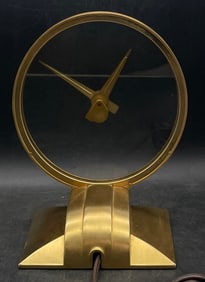 Vintage Mid Century Jefferson Golden Hour Electric Clock, Glows