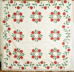 1850's President's Wreath Applique Quilt