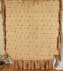 1830's Glazed Chintz Wholecloth Quilt