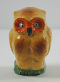 Antique Porcelain Owl Bird Cage Feeder