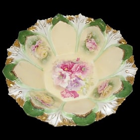Antique RS Prussia Red Mark Large Bowl with Roses