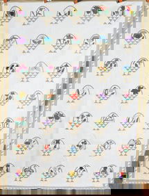 30's Flower Basket Quilt, Sawtooth Border