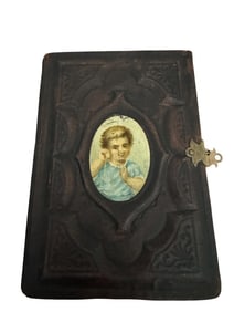 Rare Leather Antique Photo album with original family photographs