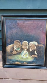 oil painting Merlin Magical Ball 19th Fentury Wizards