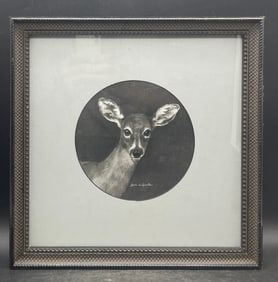 Original Deer Artwork Signed Beth de Loiselle