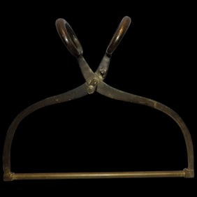 Vintage Brass Decorative Ice Block Tongs Towel Bar