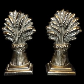 Polished Stainless Steel Wheat Sheaves Bookends