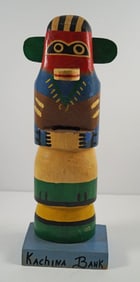 Totem Pole Doll Wooden Antique Still Bank #4