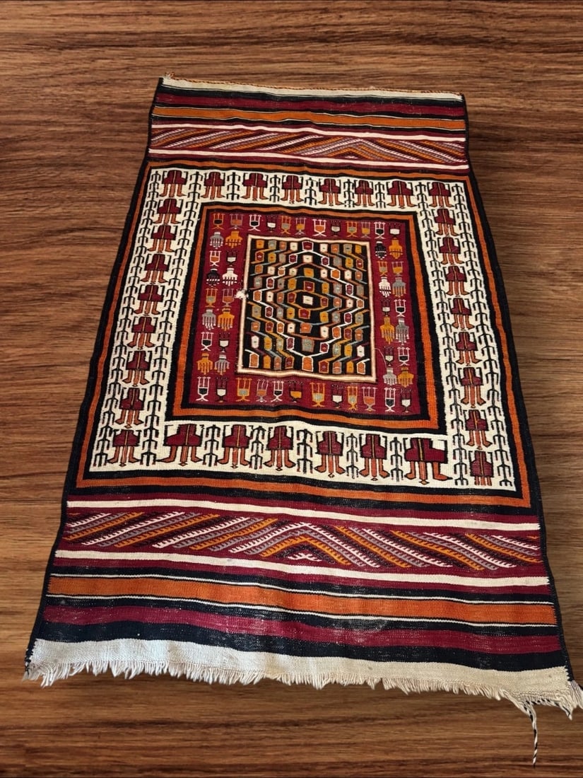 Vintage Moroccan kilim Rug Handmade Berber rug 47 x 82" (1 of 11)